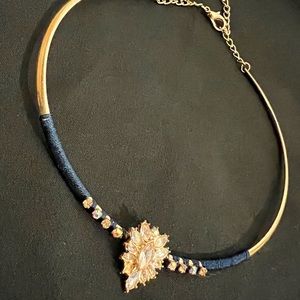 gold necklace crystal pendant